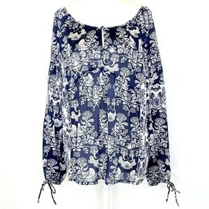 Princess Vera Wang M Long Sleeve Peasant Blouse